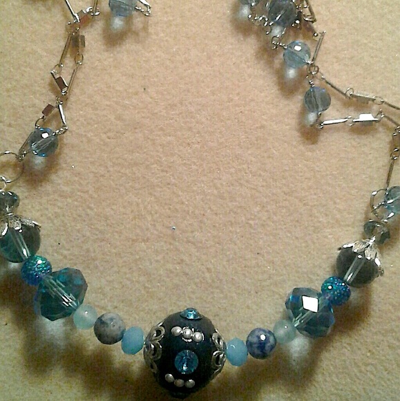 “Winter Wonderland “ 2 strand Jesse James Beads, crystals, gemstone necklace - Picture 2 of 3